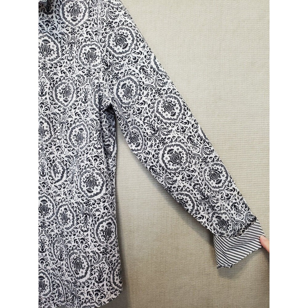 Talbots Wrinkle Resistant Scroll Print Flip Cuff … - image 2